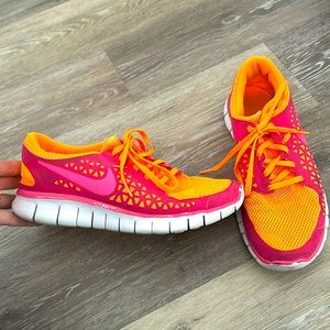 Nike Free Neon Running Shoes Sz 8